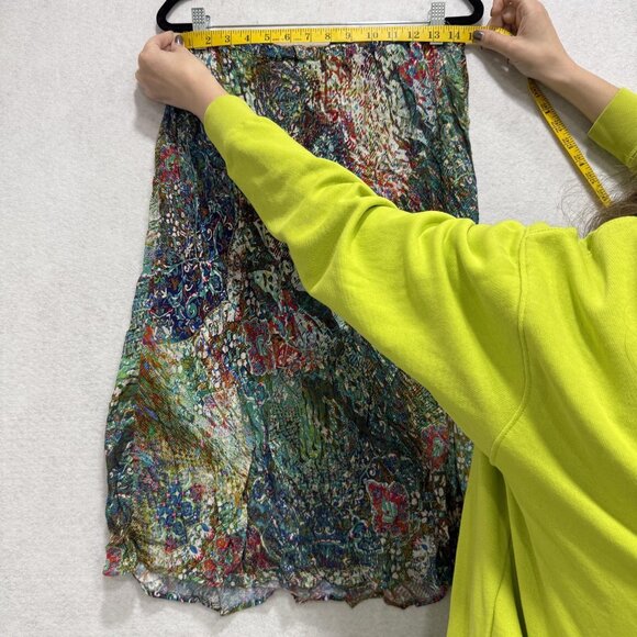 Apropos Skirt Womens Small Multicolor Crinkle Boho Abstract Made USA Patchwork - Picture 4 of 8